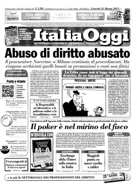 Italia oggi : quotidiano di economia finanza e politica